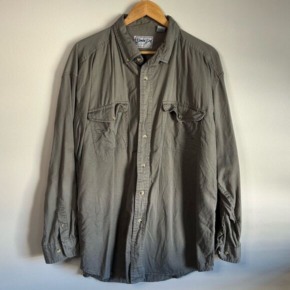 Bimini Boy Khaki Green Casual Button Down Shirt Size XXL - Picture 1 of 3